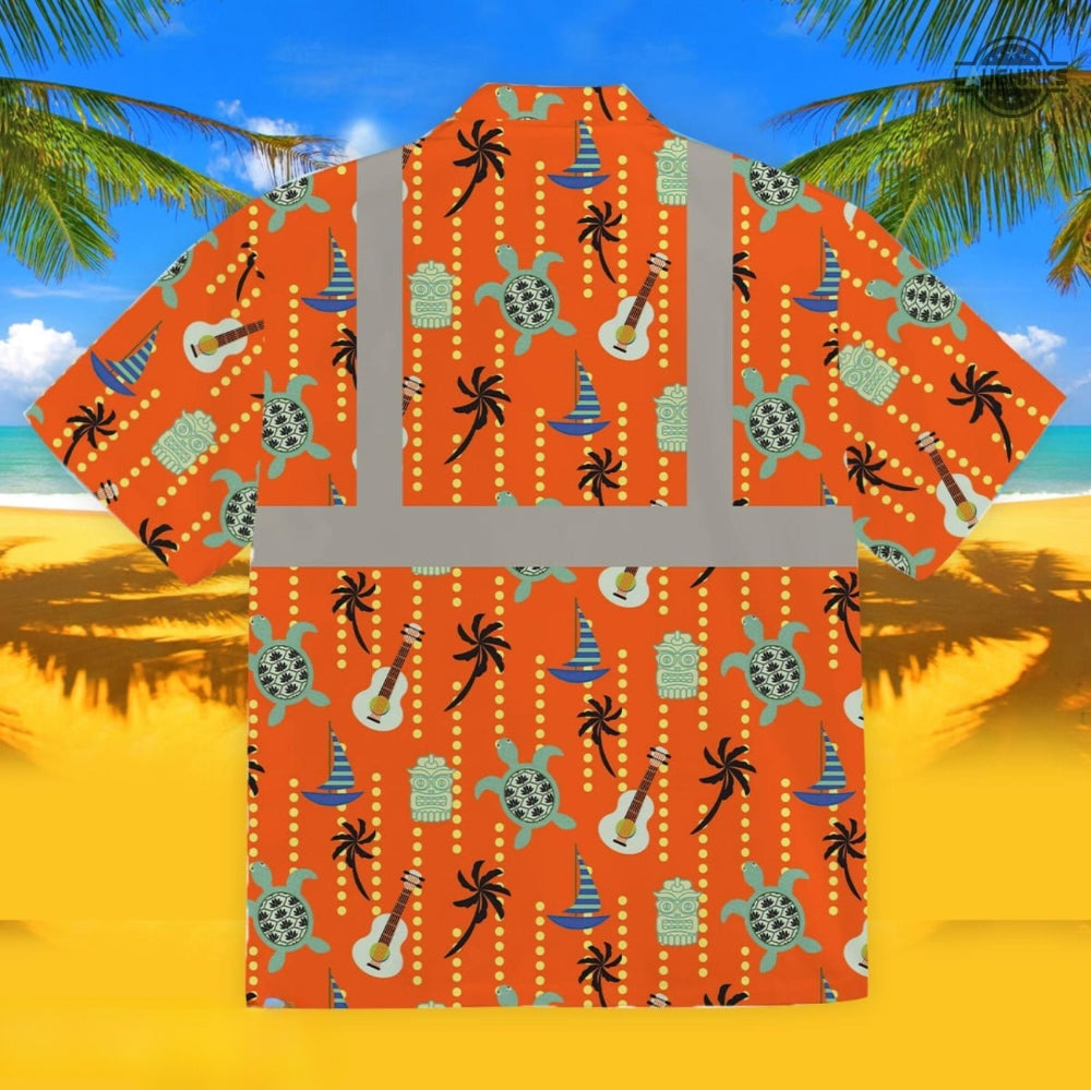 Hi Vis Aloha Shirt High Visibility Clothing Inspired By Construction Vest Turtle Orange Hi Vis Summer Gift Hi Vis Hawaiian Shirt Hi Vis Jacket Cosplay Shirts And Shorts