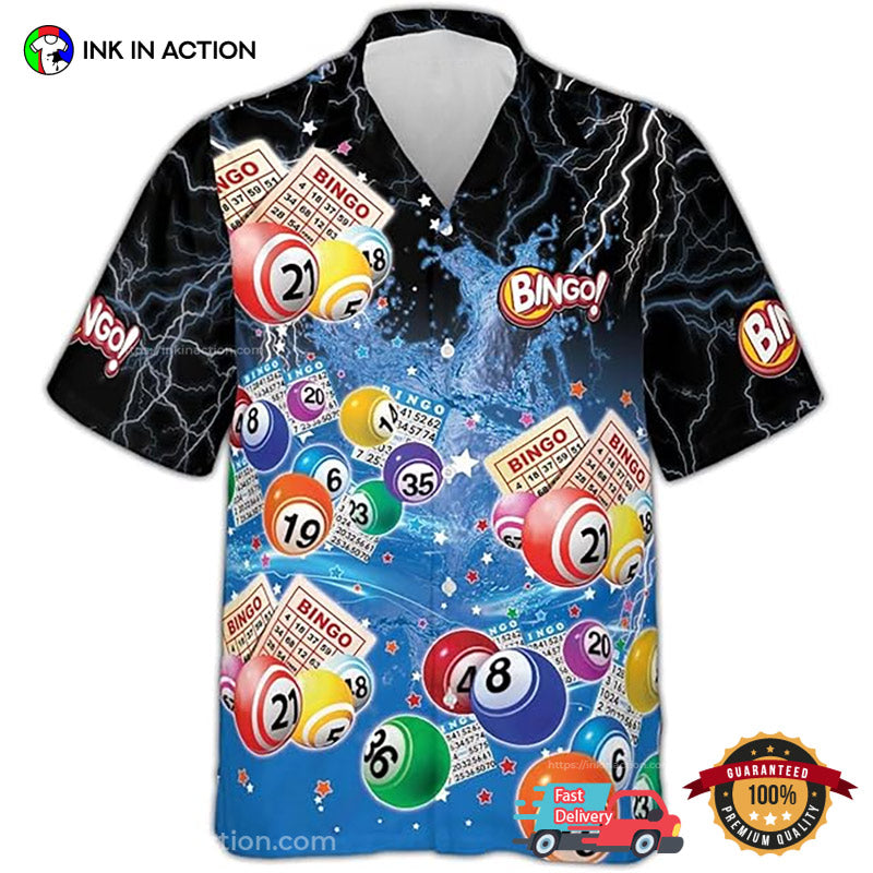 Bingo Number Ball Casino Game Hawaiian Shirts
