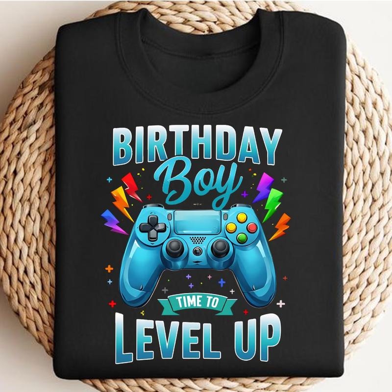 Birthday Boy Time to Level Up T-Shirt, Video Game Birthday Gamer Boys T-Shirt , Birthday Boy Level Up Gamer T-Shirt, Gift...