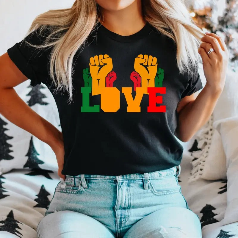 Black History Love T-Shirt, Black Culture Shirt, Black Empowerment Tee, Black History Awareness Tee, Black Leaders Shirt,...