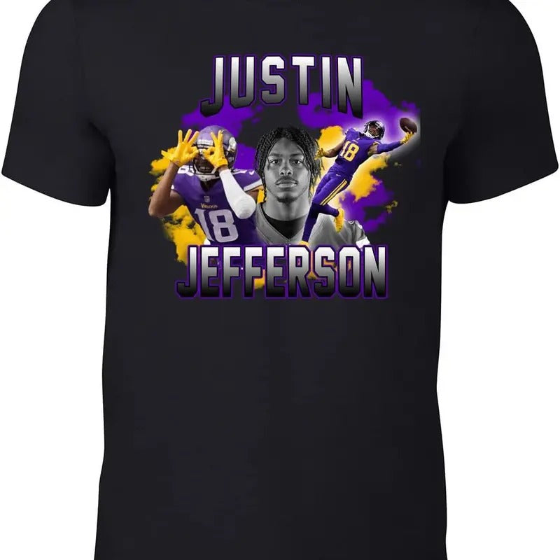 Black Vikings Jefferson Bootleg Style T-Shirt Hoodie, Sweatshirt | InkThreadWorks.com