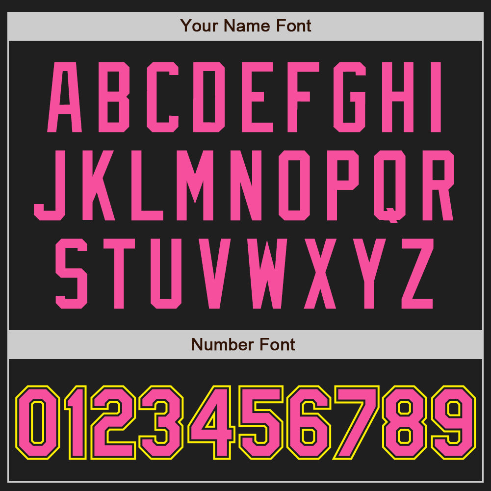 Custom Black Pink-Light Yellow Authentic Baseball Jersey