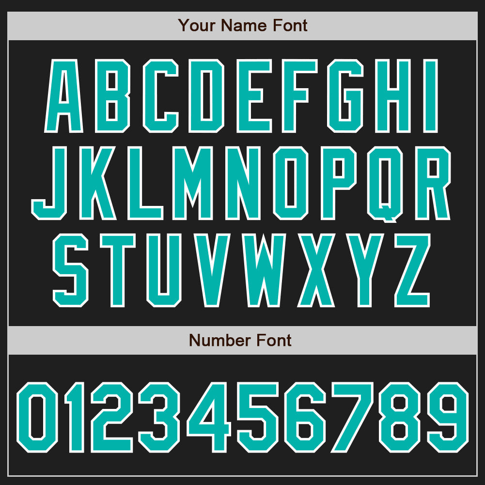 Custom Black Aqua-White Authentic Baseball Jersey