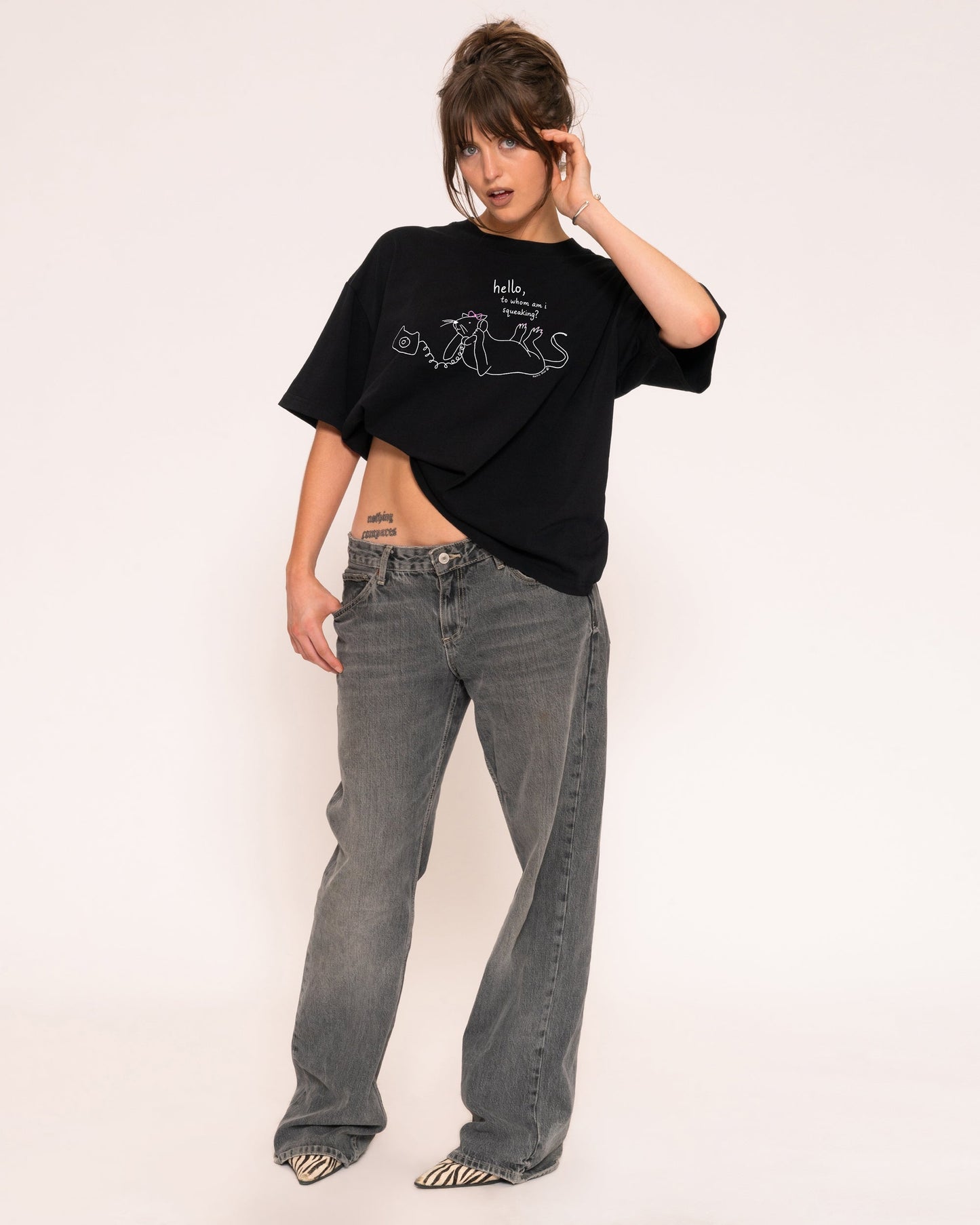 Hello, to Whom Am I Squeaking? Boxy Crop Tee