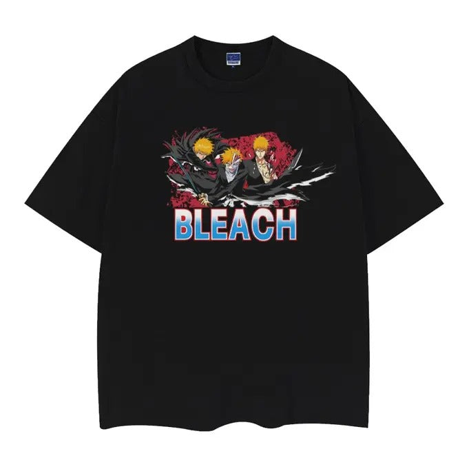 Bleach "Bankai" Heavyweight Vintage Tee 100% Cotton OVERSIZED Anime T-shirt Menswear Top Casual Streetwear Black Baggy