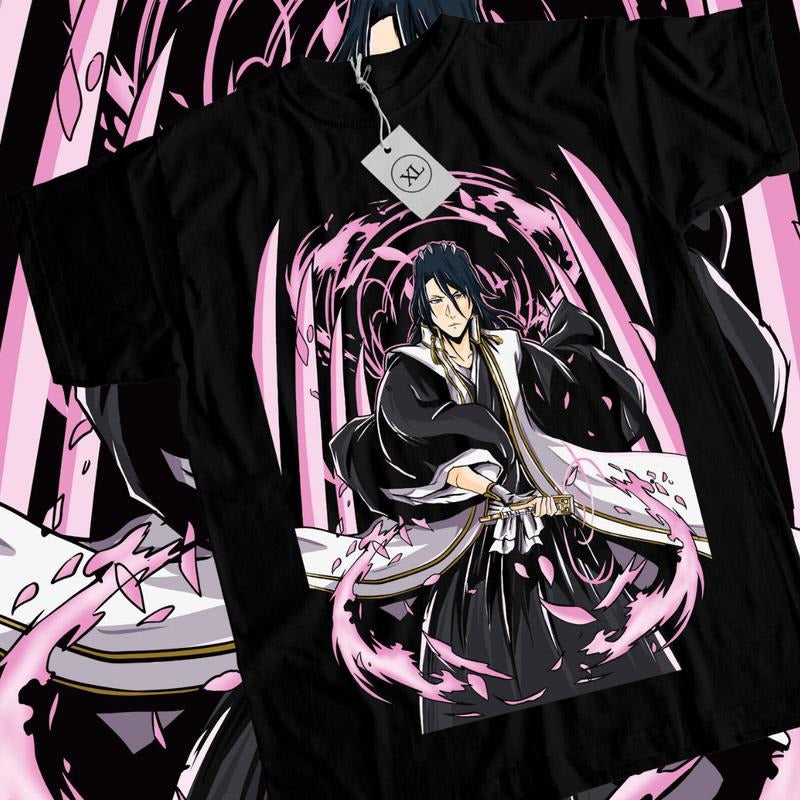 Bleach Anime T-Shirt & Sweatshirt, Byakuya Kuchiki Graphic Tee, Anime Manga Lover Gifts Ball Cotton