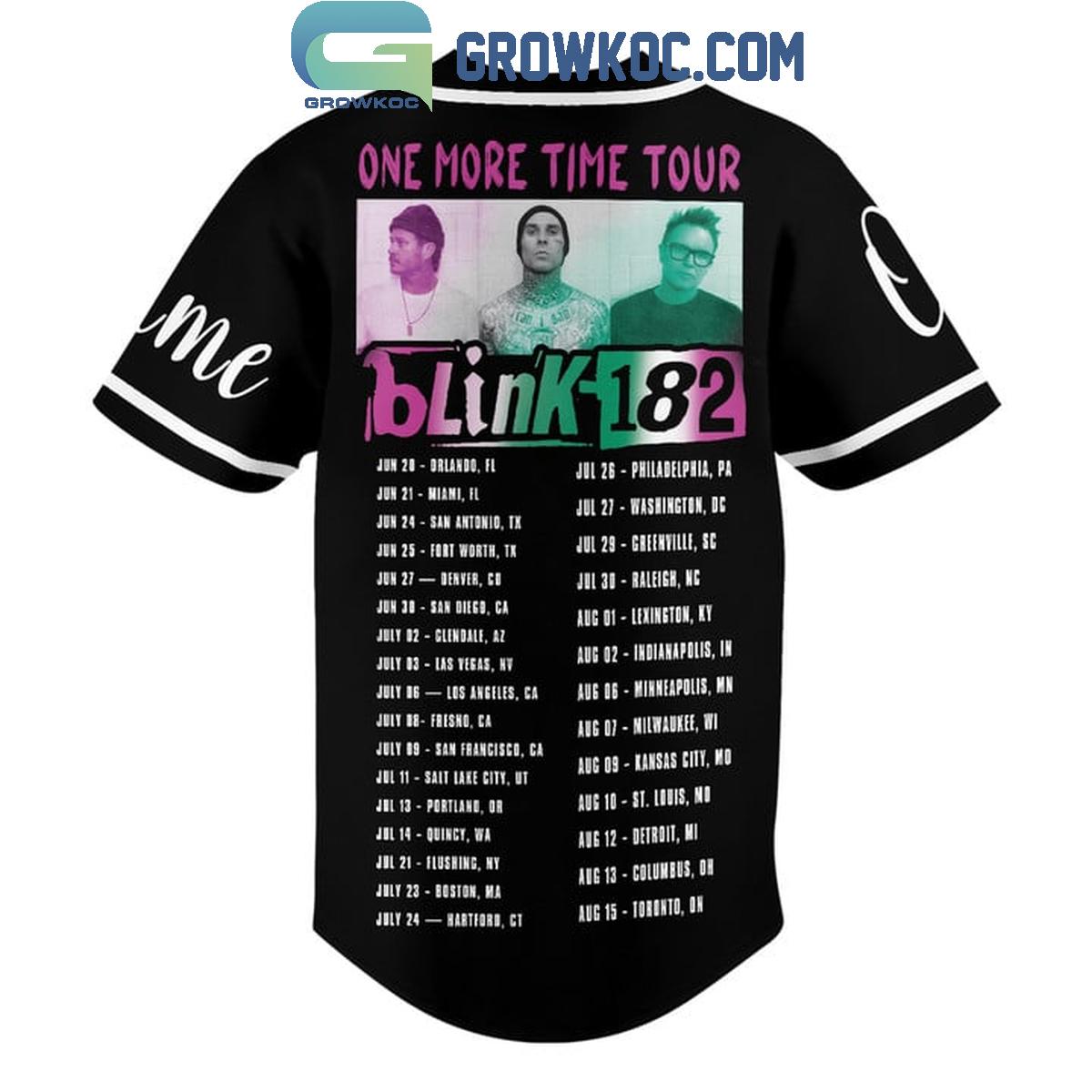 Blink 182 One More Time Tour 2024 Personalized Baseball Jersey