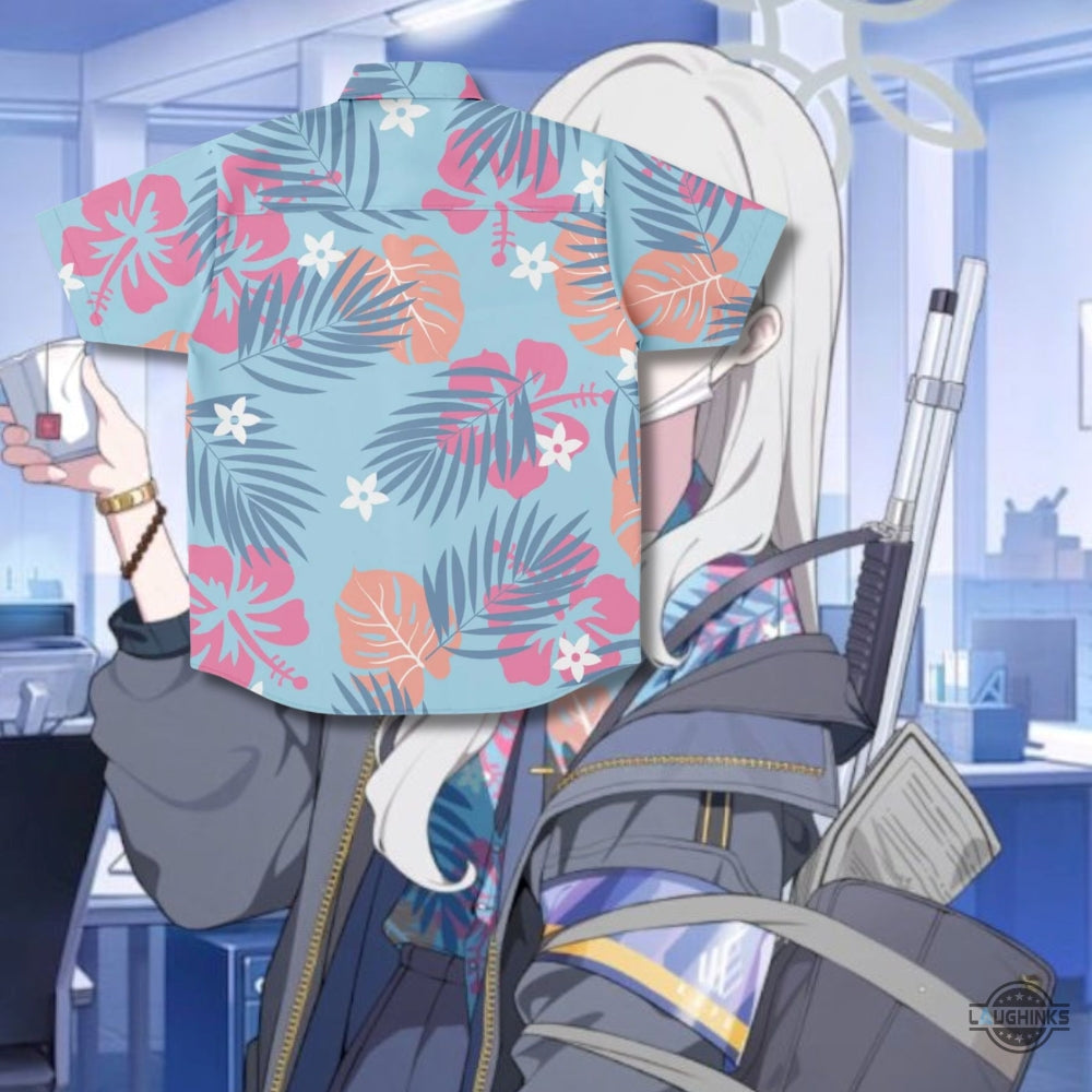 Blue Archive Konoka Hawaiian Shirt And Shorts Game Character Konoka Konoe Aloha Beach Button Up Shirt SALE