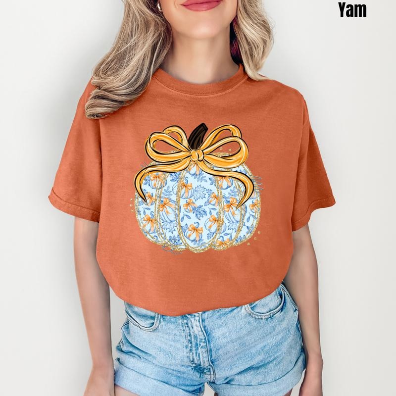 Blue Autumn Pumpkin Comfort Colors T-Shirt 'NLB' Hoodie, Sweatshirt | InkThreadWorks.com