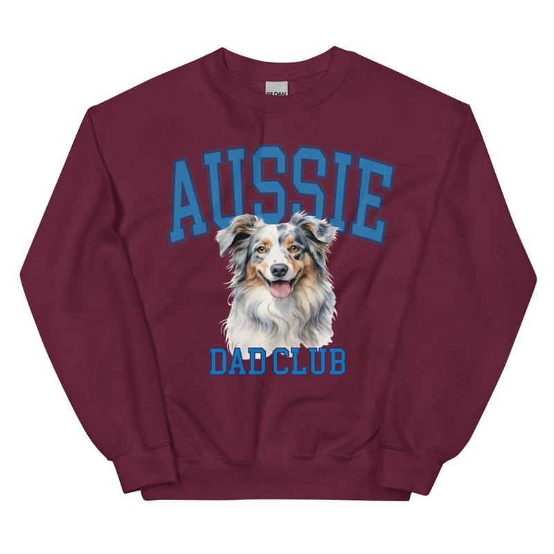 Blue Merle Aussie Dog Dad Club Sweatshirt T-Shirts, Hoodie | InkThreadWorks.com