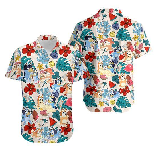 Bluey dad hawaiian shirt gift for family and friend 2708356