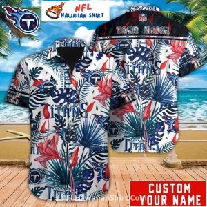 Bold Floral Tennessee Titans Hawaiian Shirt Custom Name