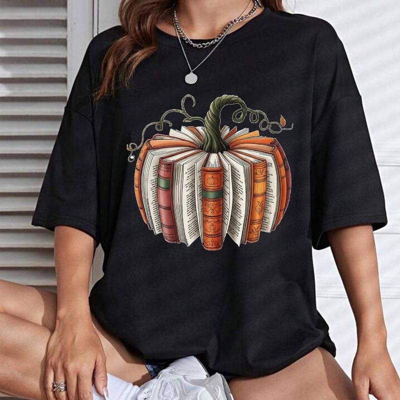 Book Fall Pumpkin T-Shirt, Book Pumpkin Tee, Teacher Fall SweatShirt, Book Lover Gift, Pumpkin Season Hoodieshirt Hoodie