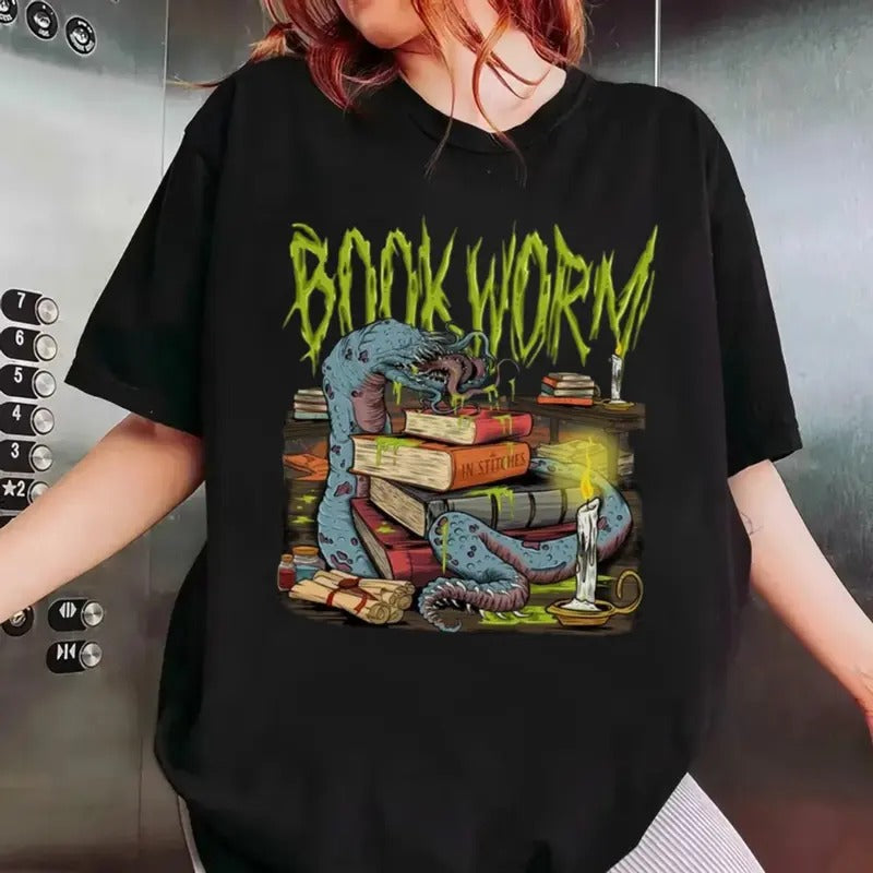 Book Worm Graphic Tee, Booktok, Gift For Readers, Bookish, Book Lover, Gift For Teacher, Unisex Short Sleeve Tee Womenswear Cotton Women Lady