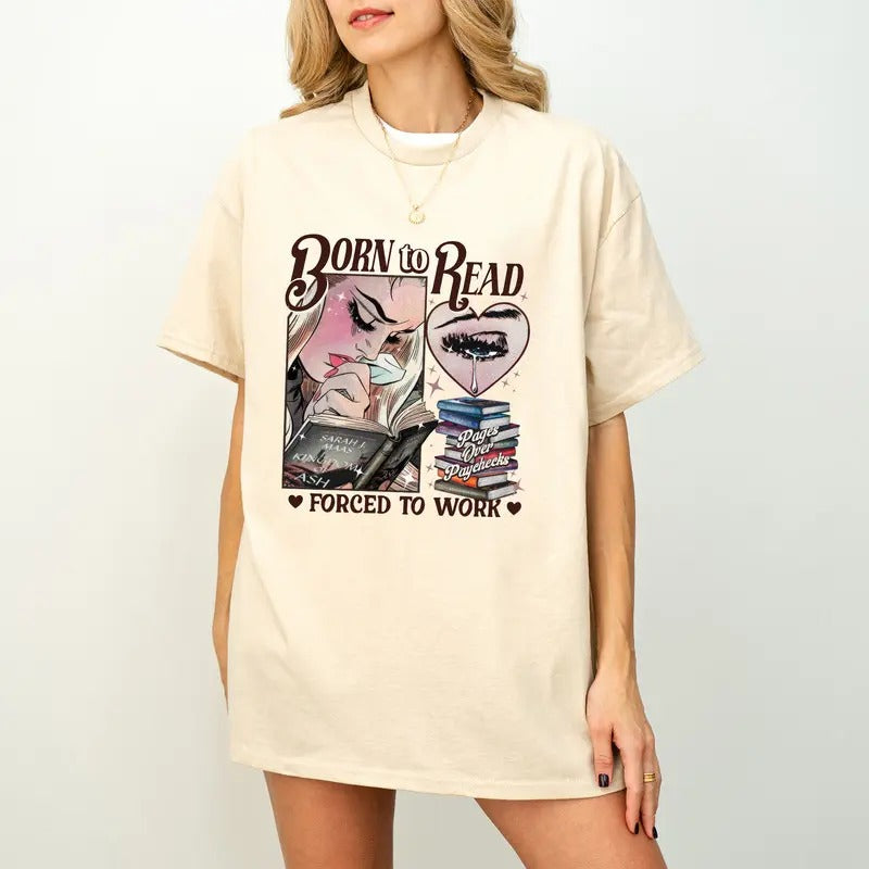 Bookish | Born To Read Bookish Shirt, Funny Reader Book Addict, Bookish Gift For Her, Dark Romance, Smut Shirt Gift...