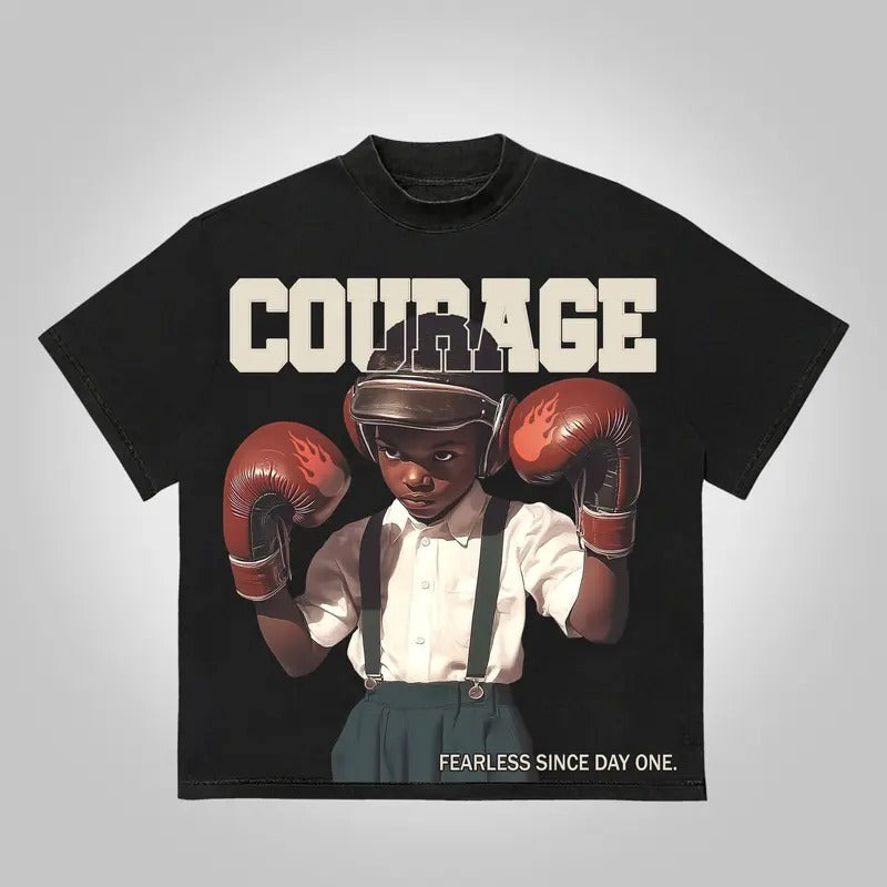 Born In The Streets Made In The Ring Casual T-Shirt Y2K Clothing Graphic Tee Cotton Top Streetwear