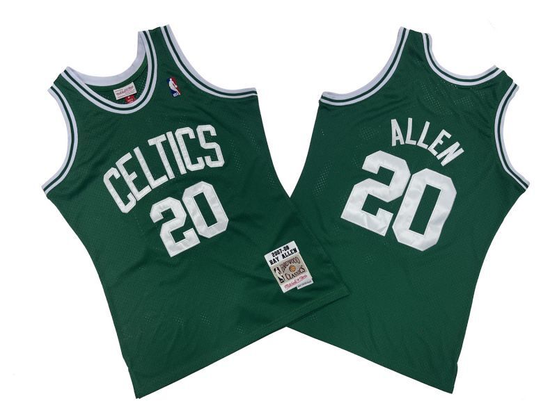 Boston Celtics #20 Ray Allen Celtics 20 # Green 07-08 Season Mitchell Retro Jersey --. Allen Style 1