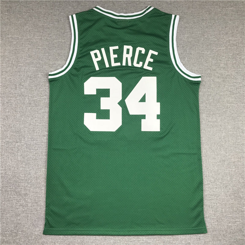 Boston Celtics #34 Paul Pierce Celtics 34 Green Retro Logo 2007-08 Style 1