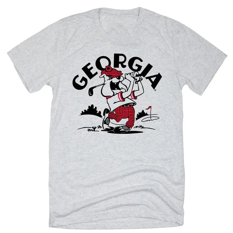 Brad Clothings Retro Georgia Bulldogs Printed Sport Tee Shirt - Graphic Cotton Top for Women - Trendy Classic Fit - NCAA College Merchandise