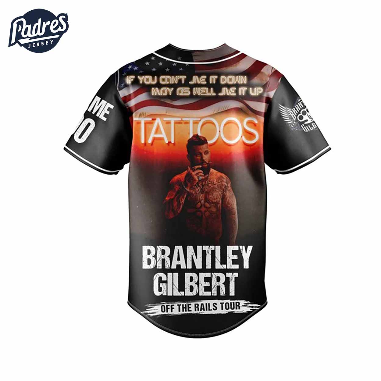 Brantley Gilbert Tour 2025 Baseball Jersey Outfit-The Tattoos - Padres Jersey Oasis: Elevate Your Baseball Style Game