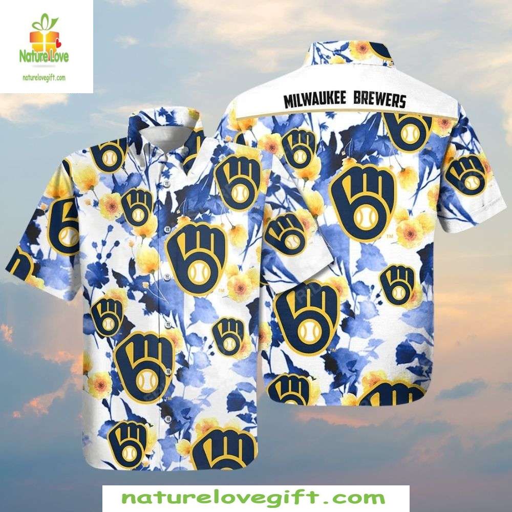 Milwaukee Brewers Floral Hawaiian Shirt Stylish Baseball Apparel