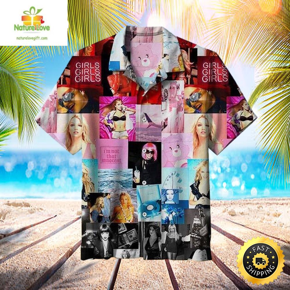 Britney Spears Hawaiian Shirt 3D Aloha Shirt Classic Design