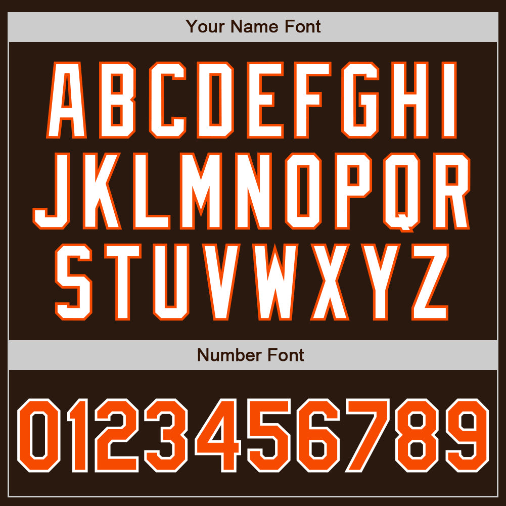 Custom Brown Orange-White Authentic Baseball Jersey