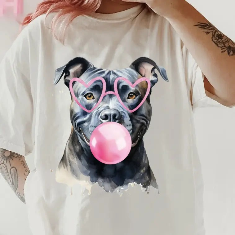 Bubblegum American Bully Shirt~ Unisex Apparel Relaxed Fit Printed In The USA Clothing Womenswear Casual Comfort Cotton Top Athletic Boho Chic