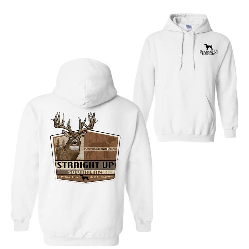 Buck Nothing Better Hoodie, Funny Deer Hunting Graphic Hoodie or T-Shirt, Trophy Buck Outdoor Apparel, Casual Menswear Streetwear Top