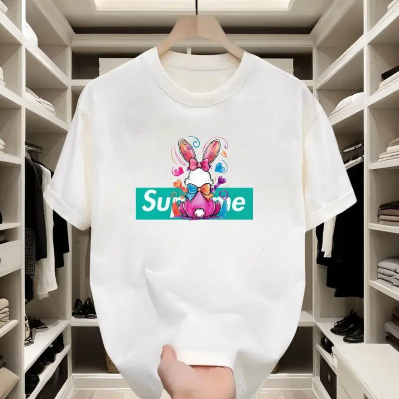 Bunny Graphic Trend! Soft & Lightweight, Short - sleeve T - shirt, Playful Prints, Great for Spring Outings and Casual Get - togethers