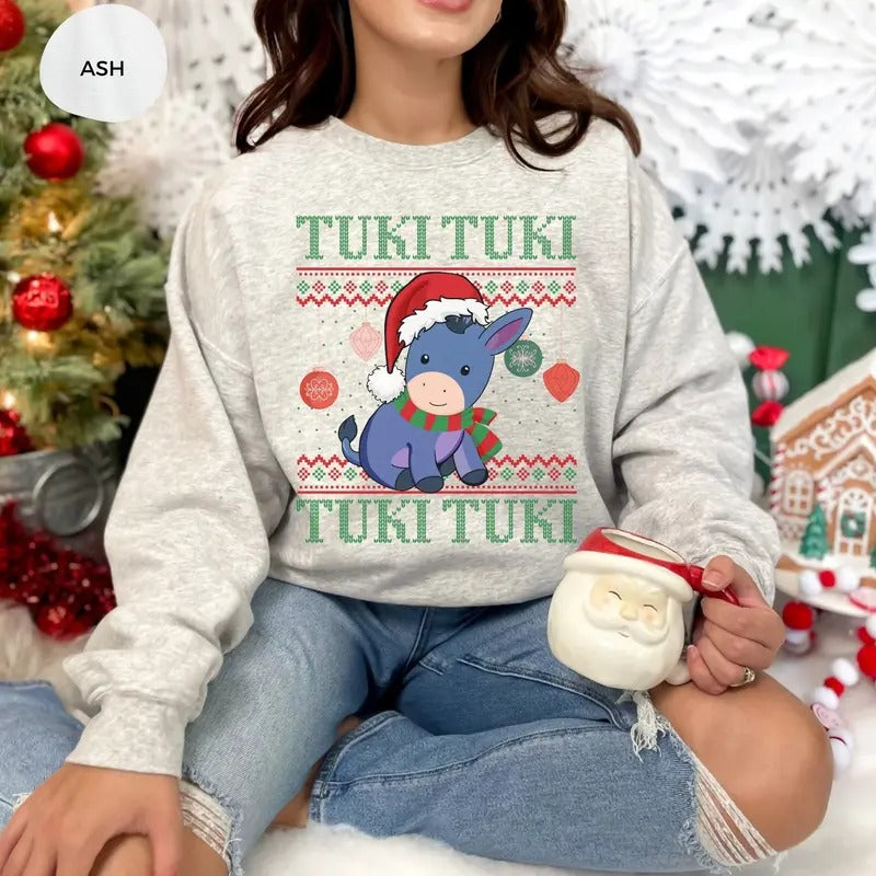 Burrito Sabanero Crewneck Sweatshirt de Navidad, Tuki Tuki Latina Ugly Christmas Sweater, Mexican Feliz Navidad Knit...