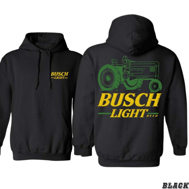 Busch Light Hoodie - Tractor Design, Men's Country Clothing, Perfect for Beer Lovers and Farmers, Ideal for Casual Wear,...