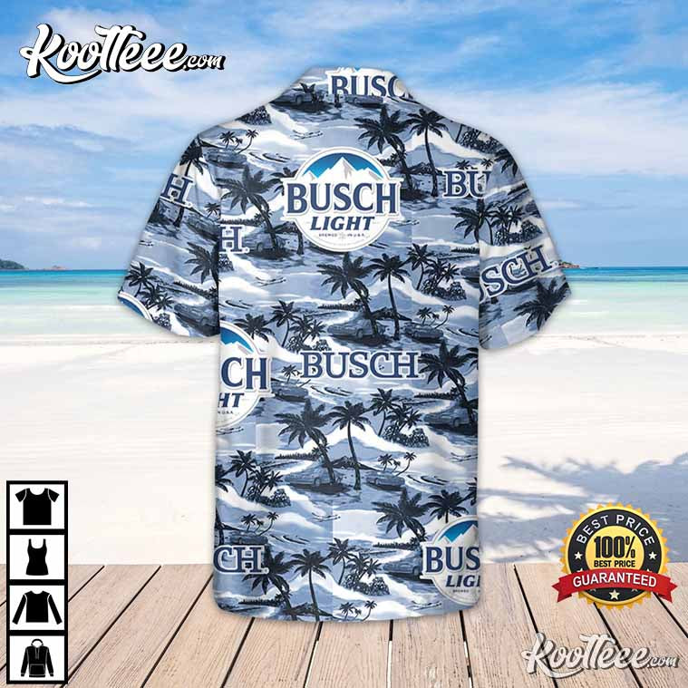Busch Light Sea Island Pattern Hawaiian Shirt
