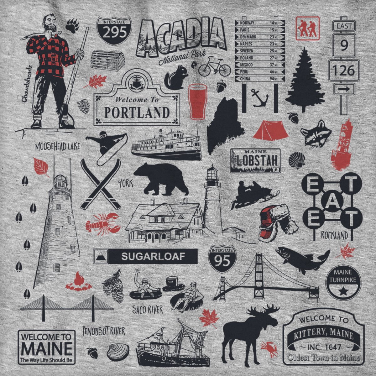 Maine Tourist Attraction Hoodie