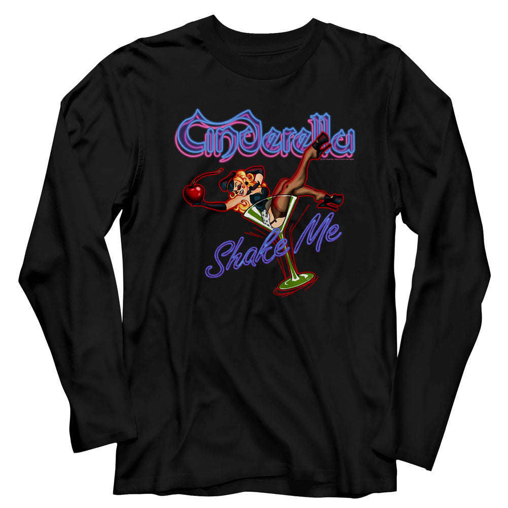 Cinderella Mens L/S T-Shirt - Shake Me - Solid Black