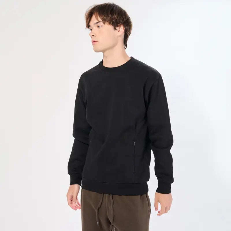 CREW NECK WITH INVISIBLE ZIP