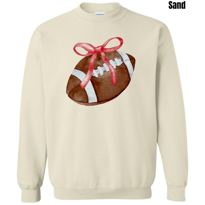 *CUSTOMIZABLE* Bow & Football Sweatshirt 'NLB'