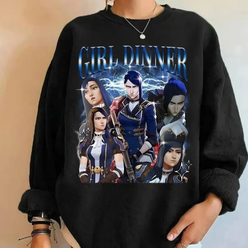 Caitlyn Arcane Shirt, League of Legends Anime lol Shirt, Unisex Heavy Cotton Vintage-style Tee