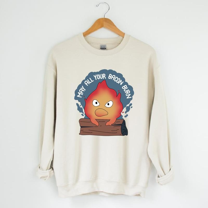 Calcifer May All Your Bacon Burn Howl's Moving Castle T-Shirt, Sweatshirt, Hoodie | InkThreadWorks.com