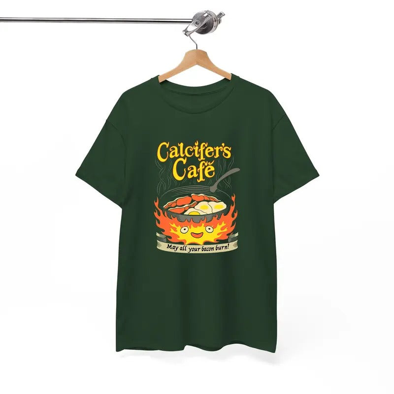 Calcifer TShirt, May All Your Bacon Burn, Howls Moving Castle Shirt, Studio Ghibli, Animestyle{n002}3