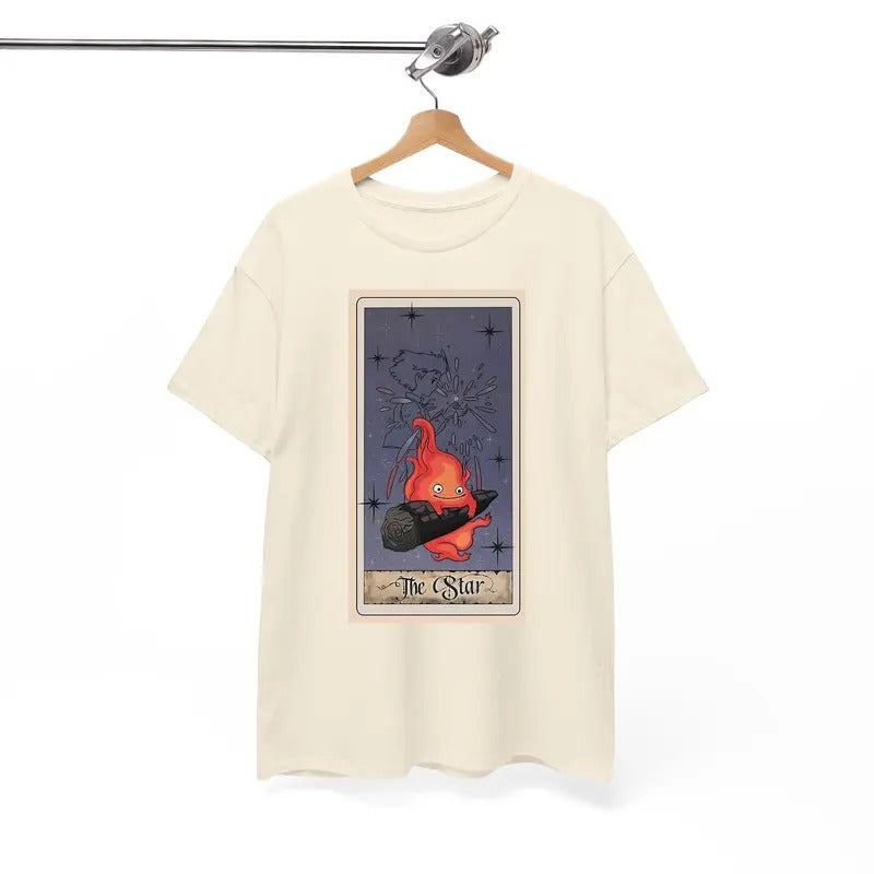 Calcifer Tarot Card Tshirt, Howls Moving Castle Tshirt, Howl And Sophie, Anime Hoodie, Sweatshirt | InkThreadWorks.com