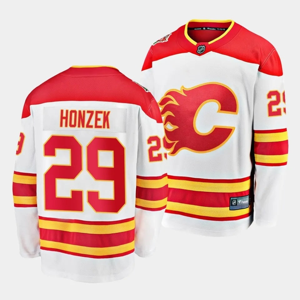 Calgary Flames #29 Samuel Honzek 2023 NHL Draft Away White Jersey