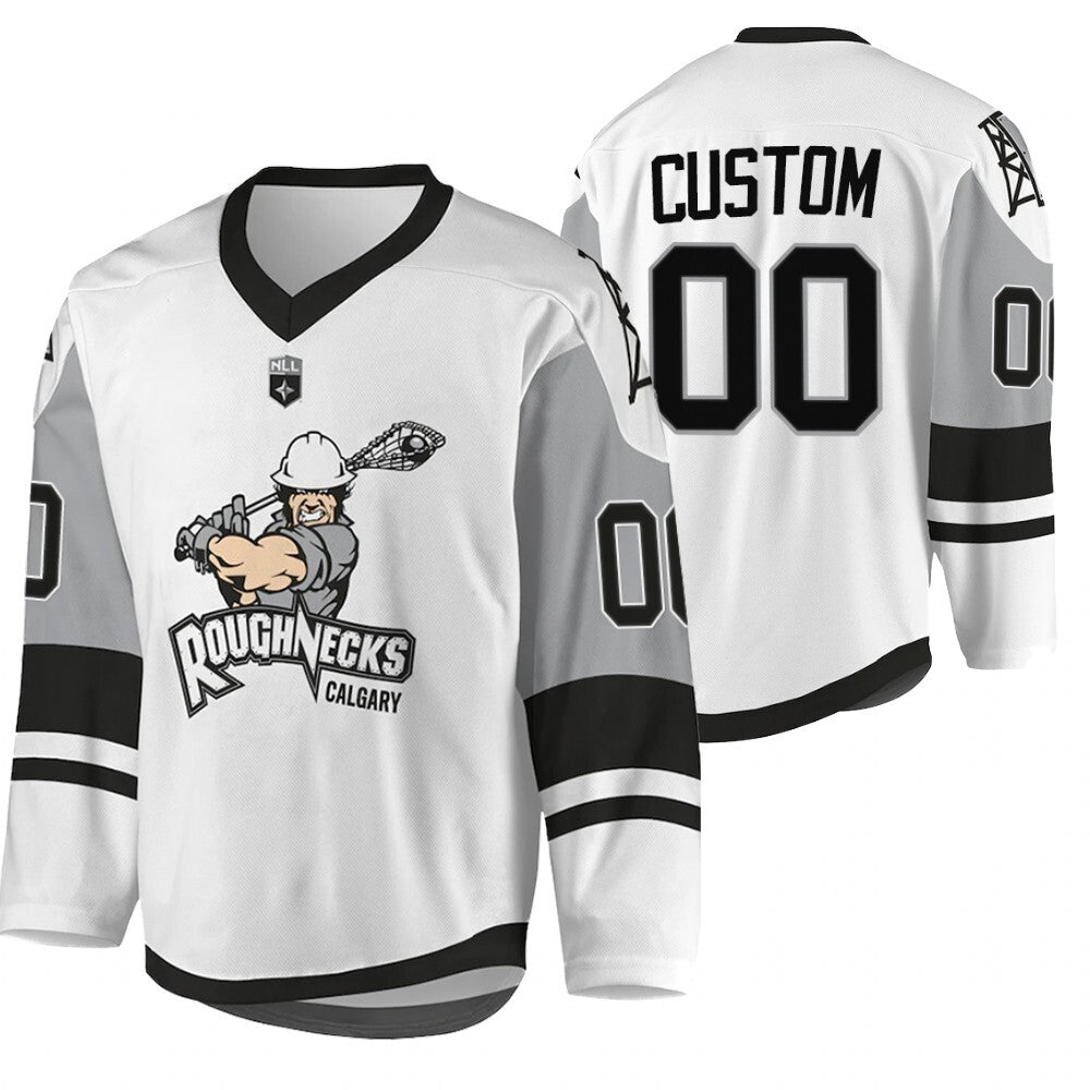 Calgary Roughnecks custom sublimated-2021-22-white-jersey