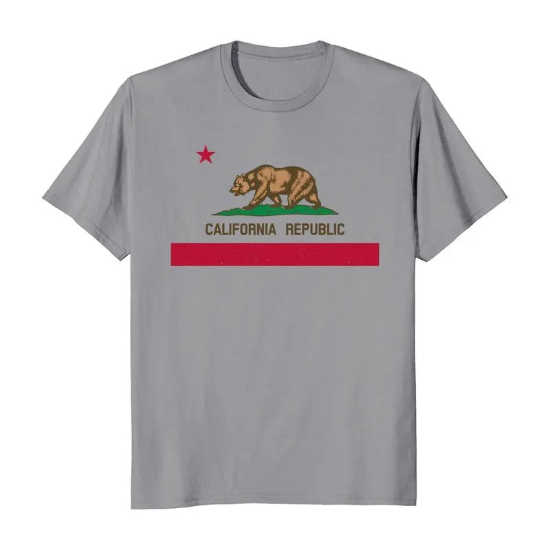 California Republic Bear Flag Men's T-Shirt Hoodie, Sweatshirt | InkThreadWorks.com