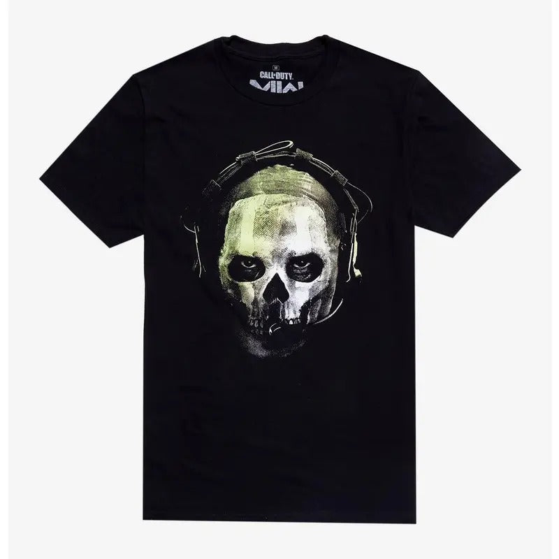 Call Of Duty Modern Warfare Ghost Head Shot Shirt Cotton Menswear T-Shirt Top Decoration Print