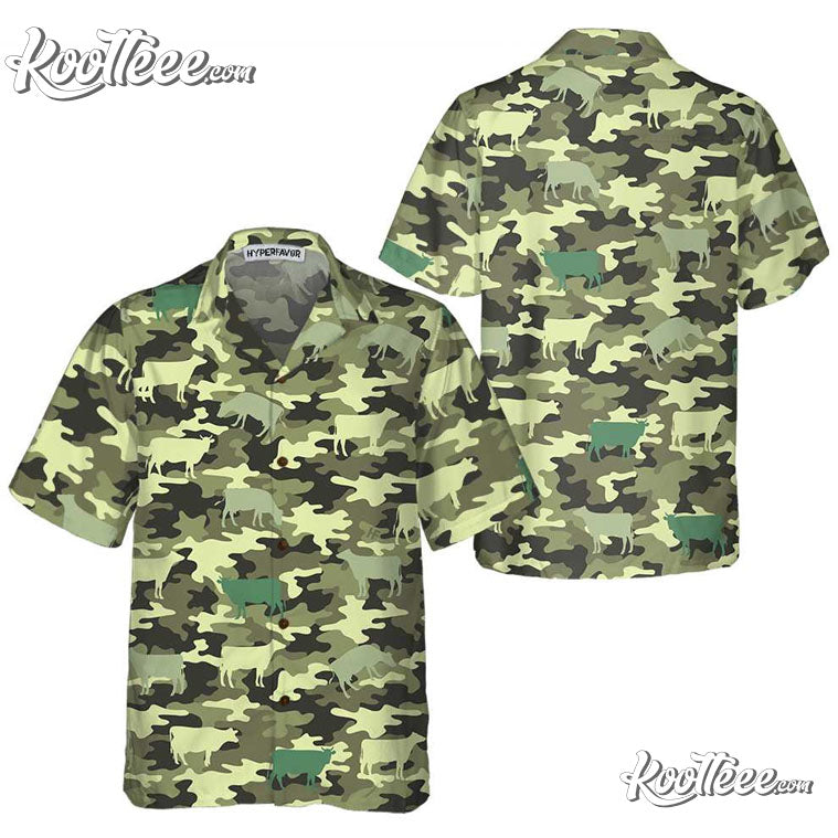 Camouflage Cow Funny Best Hawaiian Shirt