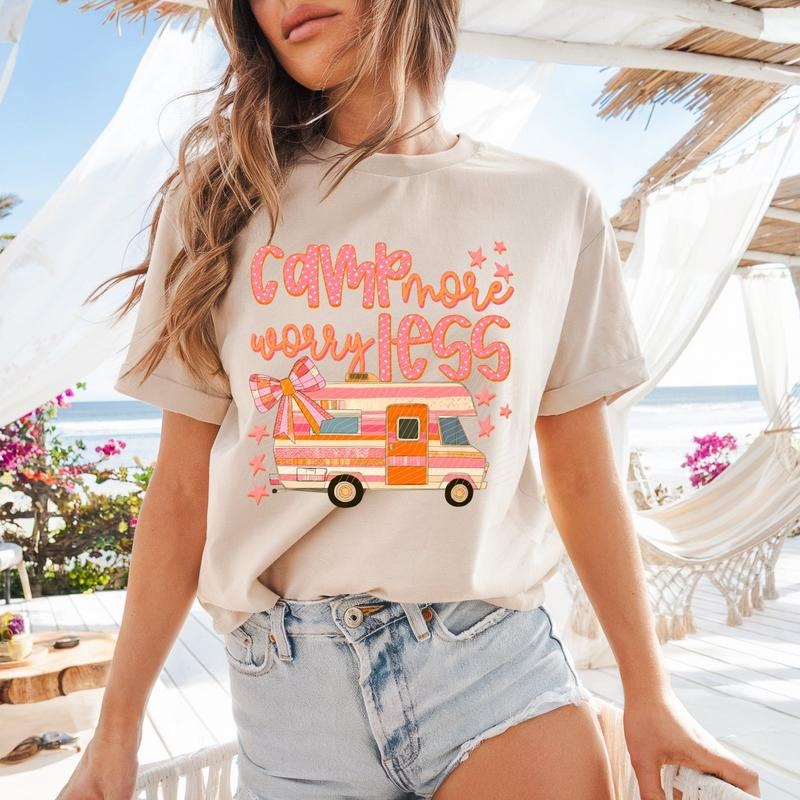 Camp More Worry Less DTF Transfers - THIS IS NOT A SHIRT Hoodie, Sweatshirt | InkThreadWorks.com