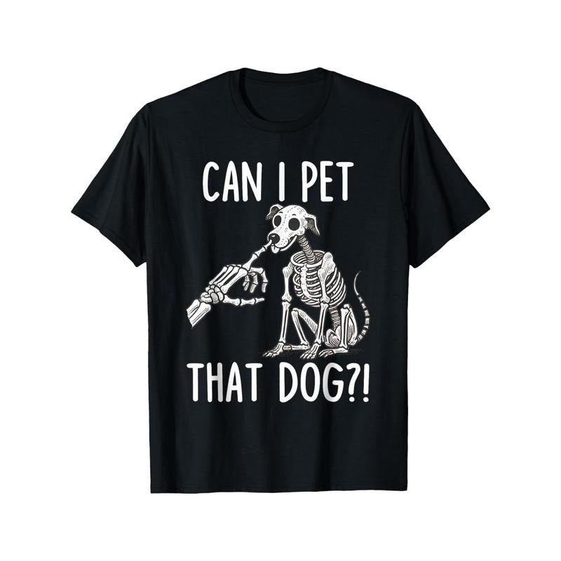Can I Pet That Dog Halloween Skull Men's T-Shirt made in usa Hoodie, Sweatshirt | InkThreadWorks.com