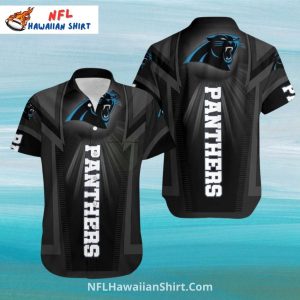 Carolina Panthers Black And Gray Geometric Hawaiian Shirt