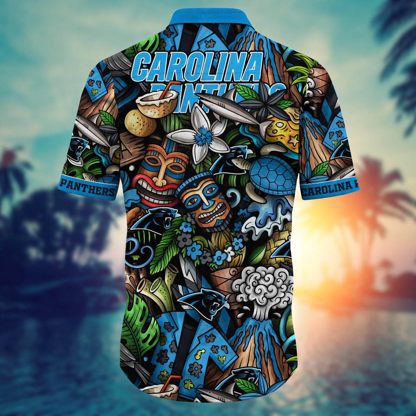 Carolina Panthers Hawaiian Shirt Coastal Gridiron Design by